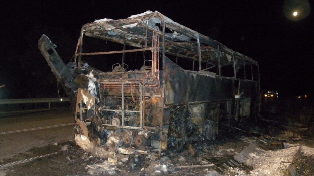 В Болгарии на шоссе загорелся туристический автобус из Молдавии