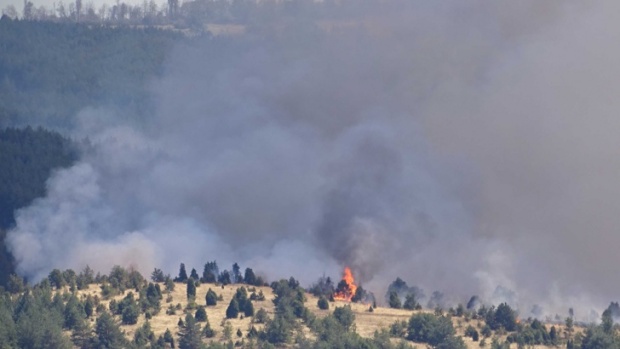 Огромный пожар бушует возле Кресненского ущелья в Болгарии